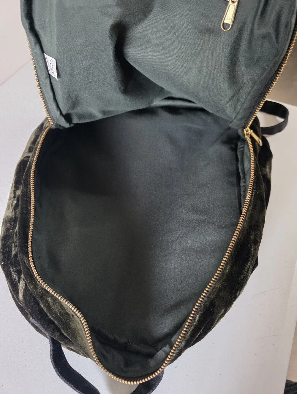 World Market Velvet Backpack Floral Embroidery Zip Pockets Plush Wearable Art
